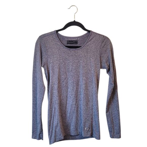 Under Armour Women's Grey Purple Threadborne Fitted Base Layer Top Size S - Picture 1 of 6
